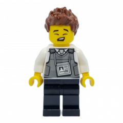 LEGO Police - Security Officer, Black Legs, Brown Hair