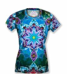 INKnBURN Women's Tie Dye Mandala Tech Shirt, X-Small (199115158)