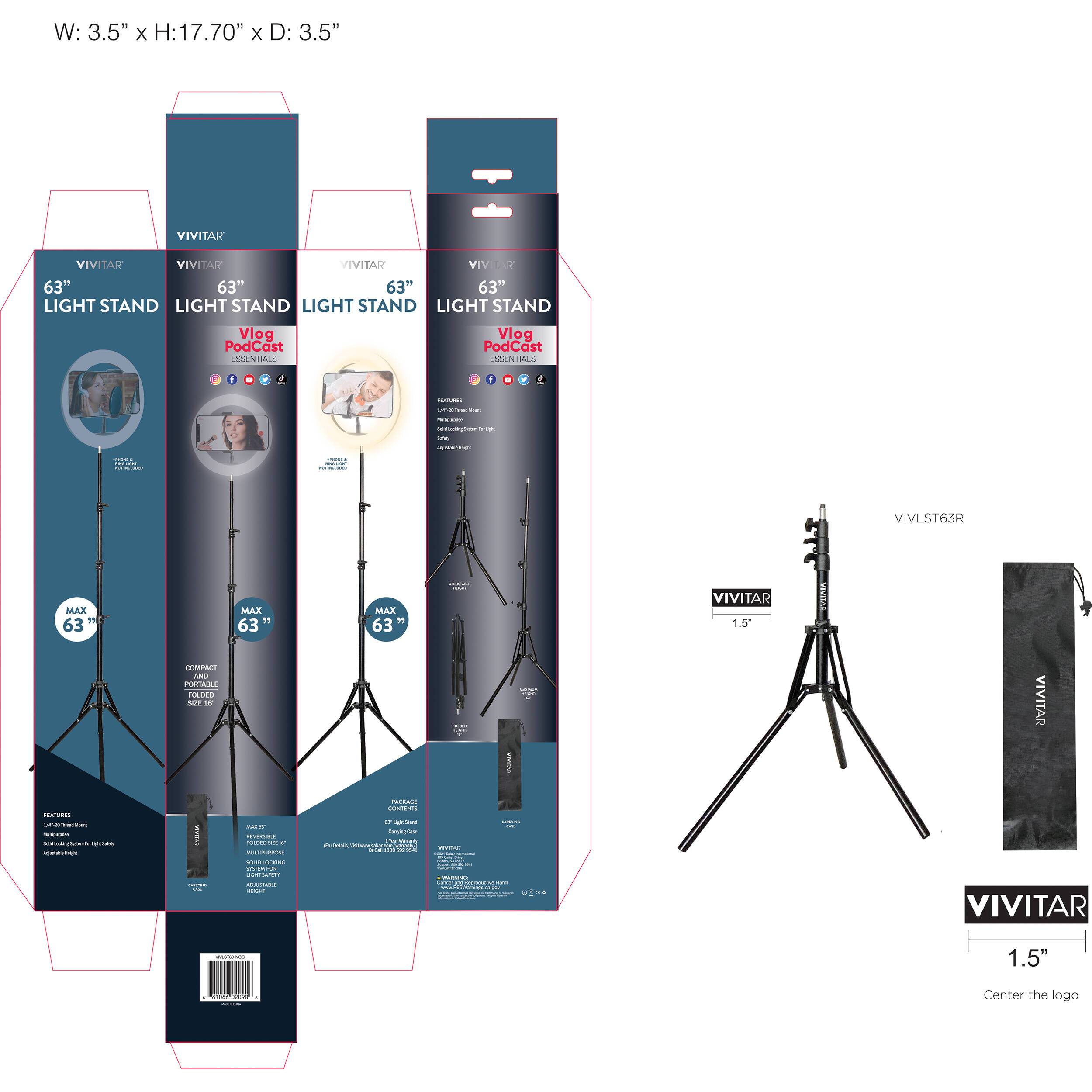 Vivitar Reverse Leg Light Stand (5.25)