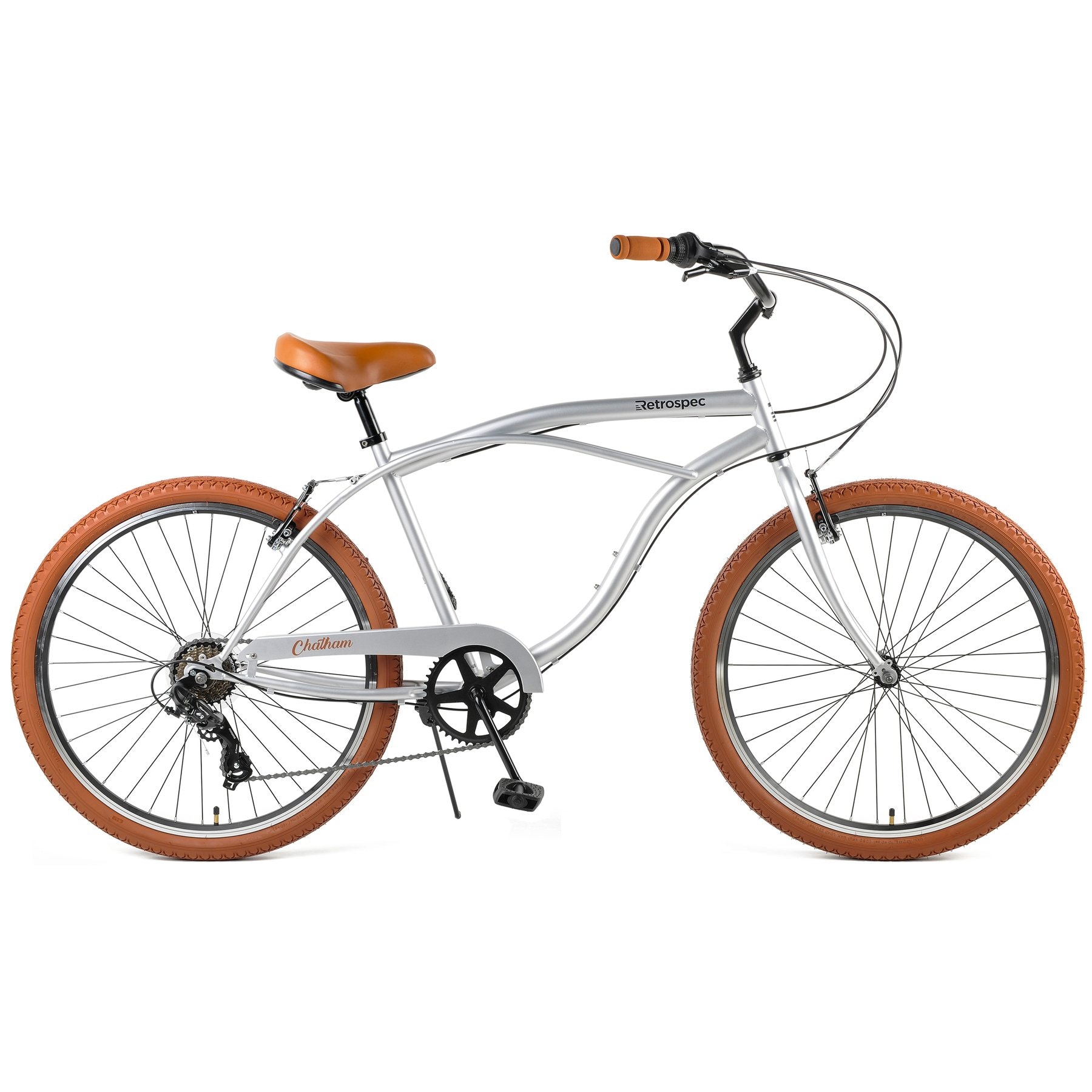 Retrospec Chatham Beach Cruiser 7-Speed 26 - Matte Silver/Cardinal 2022