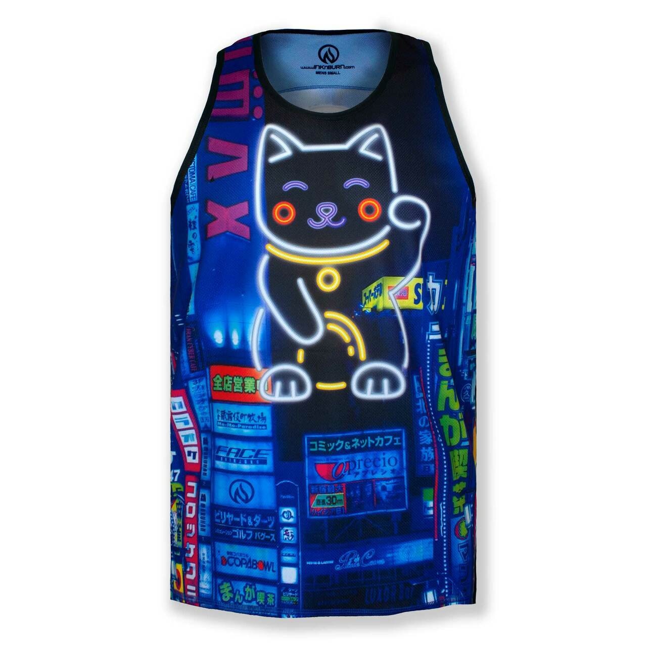 INKnBURN Mens Lucky Cat Singlet (L)