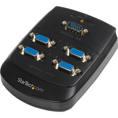StarTech ST124W 4 Port Wall-Mountable VGA Video Splitter (Black)