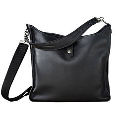 Oberwerth Kate Multi-Functional Basalt Leather Ladies Bag (Dark Gray, Silver Fastenings & Buttons)