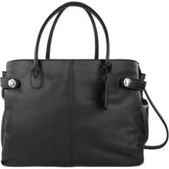 Oberwerth Kate Multi-Functional Espresso Leather Ladies Bag (Dark Brown, Silver Fastenings & Buttons)