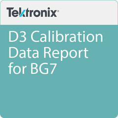 Tektronix D3 Calibration Data Report for BG7