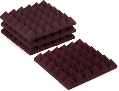 Gator 4-pack of Burgundy 12-inch x 12-inch Acoustic Pyramid Panel