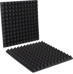 Auralex 2 inch Studiofoam Pyramids 2x2 foot Acoustic Panel 2-pack - Charcoal