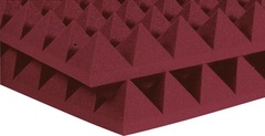 Auralex 4 inch Studiofoam Pyramid - 2x2 foot Acoustic Panel 6-pack - Burgundy
