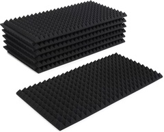 Auralex 2 inch Studiofoam Pyramids 2x4 foot Acoustic Panel 12-pack - Charcoal