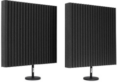 Auralex DeskMAX 2x2 foot Stand-Mounted Portable Acoustic Treatment Panels 2-pack - Charcoal
