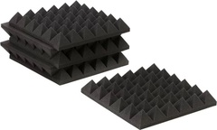 Auralex 4 inch Studiofoam Pyramids 2x2 foot Acoustic Panel 6-pack - Charcoal