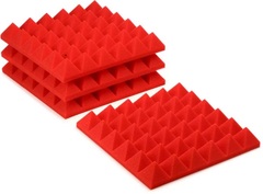 Gator 4-pack of Red 12-inch x 12-inch Acoustic Pyramid Panel