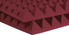 Auralex 4 inch Studiofoam Pyramid - 2x4 foot Acoustic Panel 6-pack - Burgundy