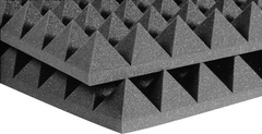 Auralex 4 inch Studiofoam Pyramid - 2x4 foot Acoustic Panel 6-pack - Charcoal