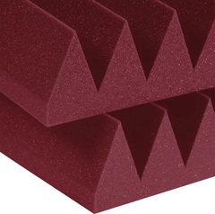 Auralex 4 inch Studiofoam Wedges 2x2 foot Acoustic Panel 6-pack - Burgundy