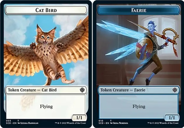 Token - Cat Bird // Faerie Double-sided