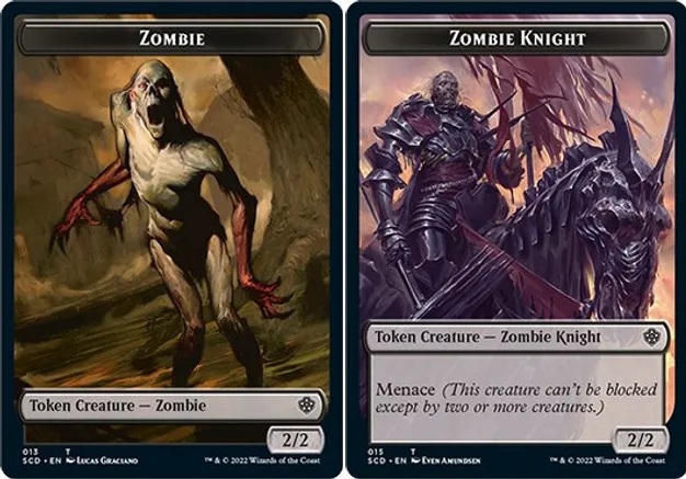 Token - Zombie // Zombie Knight Double-sided