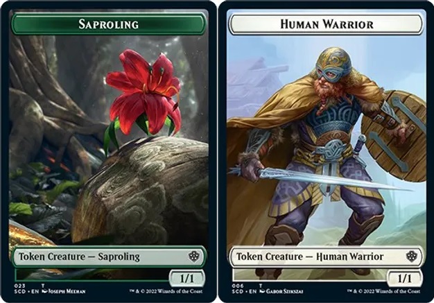 Token - Human Warrior // Saproling Double-sided