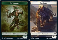 Elf Warrior // Cat Beast Double-sided Token