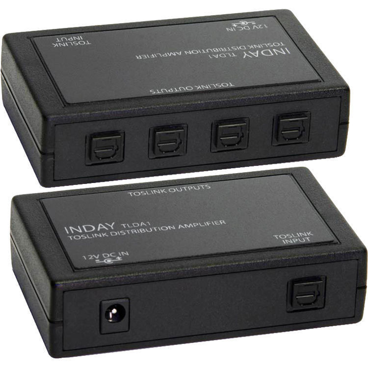 Inday TOSLINK 4-Output Optical Distribution Amplifier/Repeater