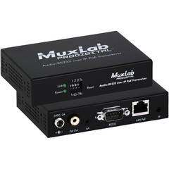 MuxLab ProDigital Audio/RS232 over IP PoE Transceiver