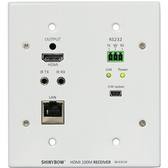 Shinybow SB-6351R HDBaseT Wall Plate Receiver with PoH Support (White)