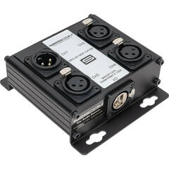 Sescom SES-4X1M3F-CATBX 4-Channel Passive Audio Extender Cat 5/6/7, 1 x (M) XLR, 3 x (F) XLR to RJ45