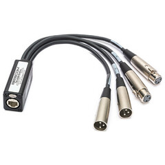 Sescom 4-Channel Passive Balanced Audio Extender Over Cat5/6/7 - RJ45 To 2 Male/2 Female XLR