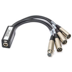 Sescom SES-4XLR1F3M-CAT 4-Channel Passive Audio Extender Fanout, 1 x (F) XLR, 3 x (M) XLR to RJ45 (F) (12