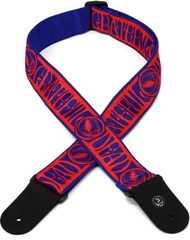 D'Addario 50GD00 Grateful Dead Woven Guitar Strap - Steal Your Face Red/Blue