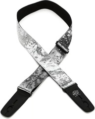 Lock-It Straps LIS-073CV2-SLV Crushed Velvet Guitar Strap - Silver
