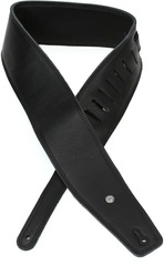 Dunlop BMF Leather Deluxe Guitar Strap - Black Leather with Brass