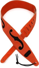 Gretsch F-Holes Leather Strap - Orange and Black