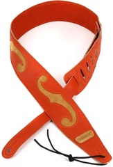 Gretsch F-Holes Leather Strap - Orange and Tan