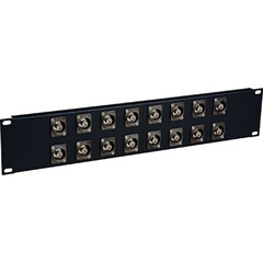 TecNec 16-Port 4K/8K 12G-SDI Feed-Through Grounded BNC Patch Panel (2 RU)
