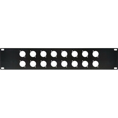 TecNec 16-Port Unloaded D-Series XLR Rack Panel (2 RU)