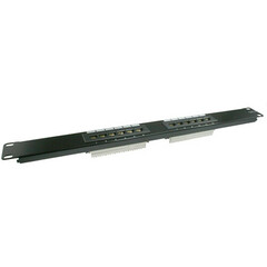 TecNec 12-Port Category 5E Mini Patch Panel T568A (Black)