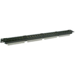 TecNec 24-Port Category 5E Patch Panel 1RU T568A (Black)