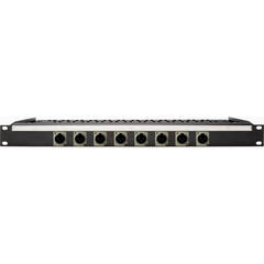 My Custom Shop 8-Port XLR Male Patch Panel with Neutrik NC3MD-L-1 and Rear Lacing Bar (1 RU)