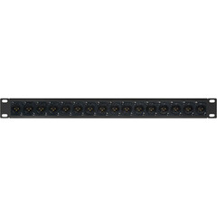 TecNec 1-RU XLR Male Patch Panel with NC3MD-Screw Connectors 16-Point