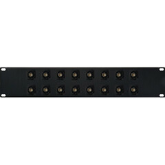 TecNec 2-RU Switchcraft E Series 16-Point BNC Feed-Thru Barrel to BNC Feed-Thru Barrel Patch Panel - Black