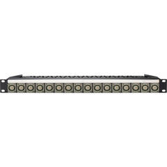 My Custom Shop 16-Port 4K/8K 12G-SDI Feed-Through BNC Patch Panel with Rear Lacing Bar (1 RU)
