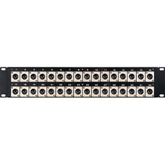 TecNec 32-Port Flush-Mount Male XLR to Solder Point Patch Panel (2 RU)