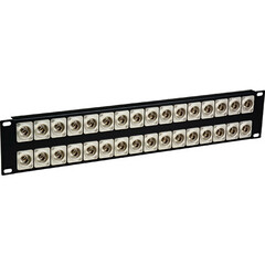 TecNec 2-RU 32-Point 4K 12G-SDI Feed-Thru Recessed BNC Patch Panel