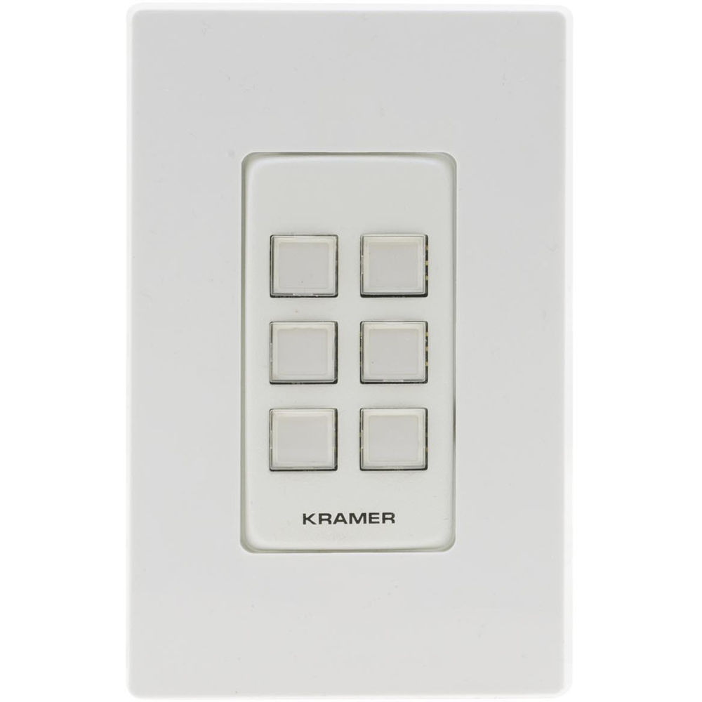 Kramer RC-206 6-Button I/O Control Keypad (White/Black)