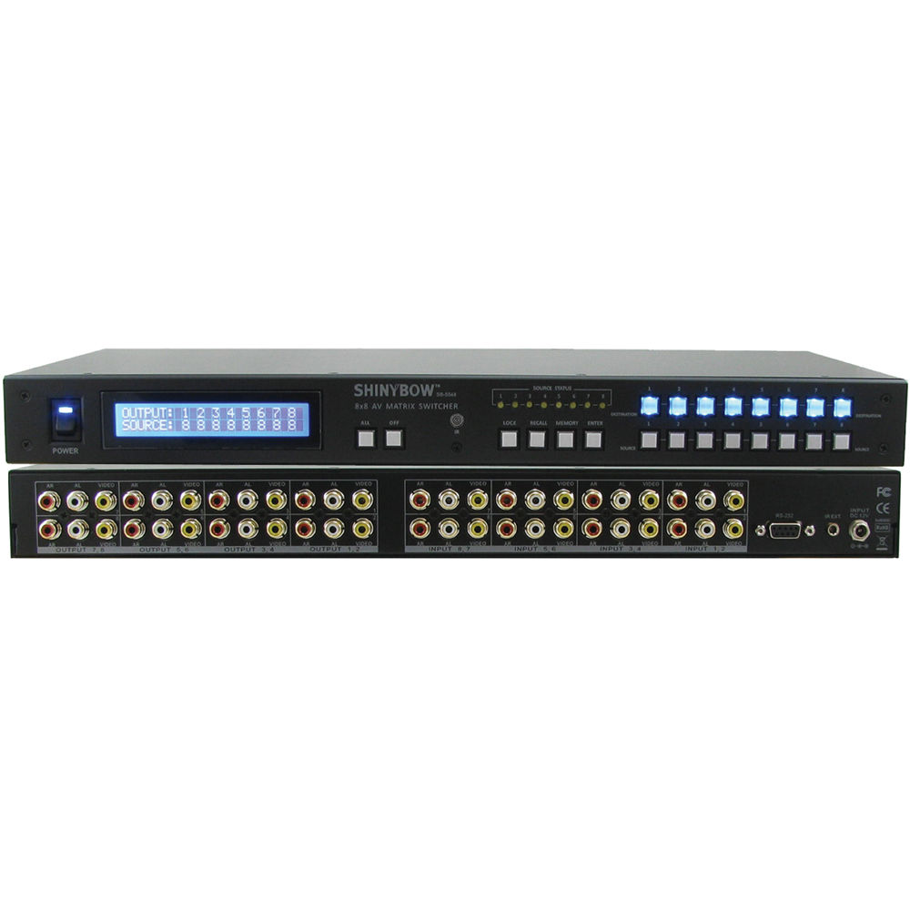 Shinybow 8x8 Composite Video/Audio Matrix Switcher