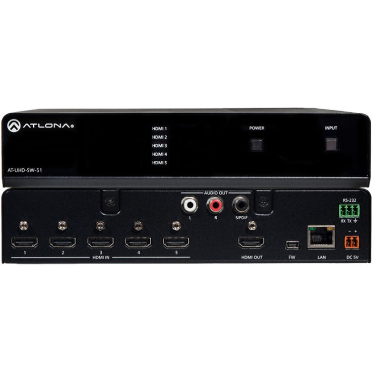 Atlona AT-UHD-SW-51 4K/UHD 5-Input HDMI Switcher