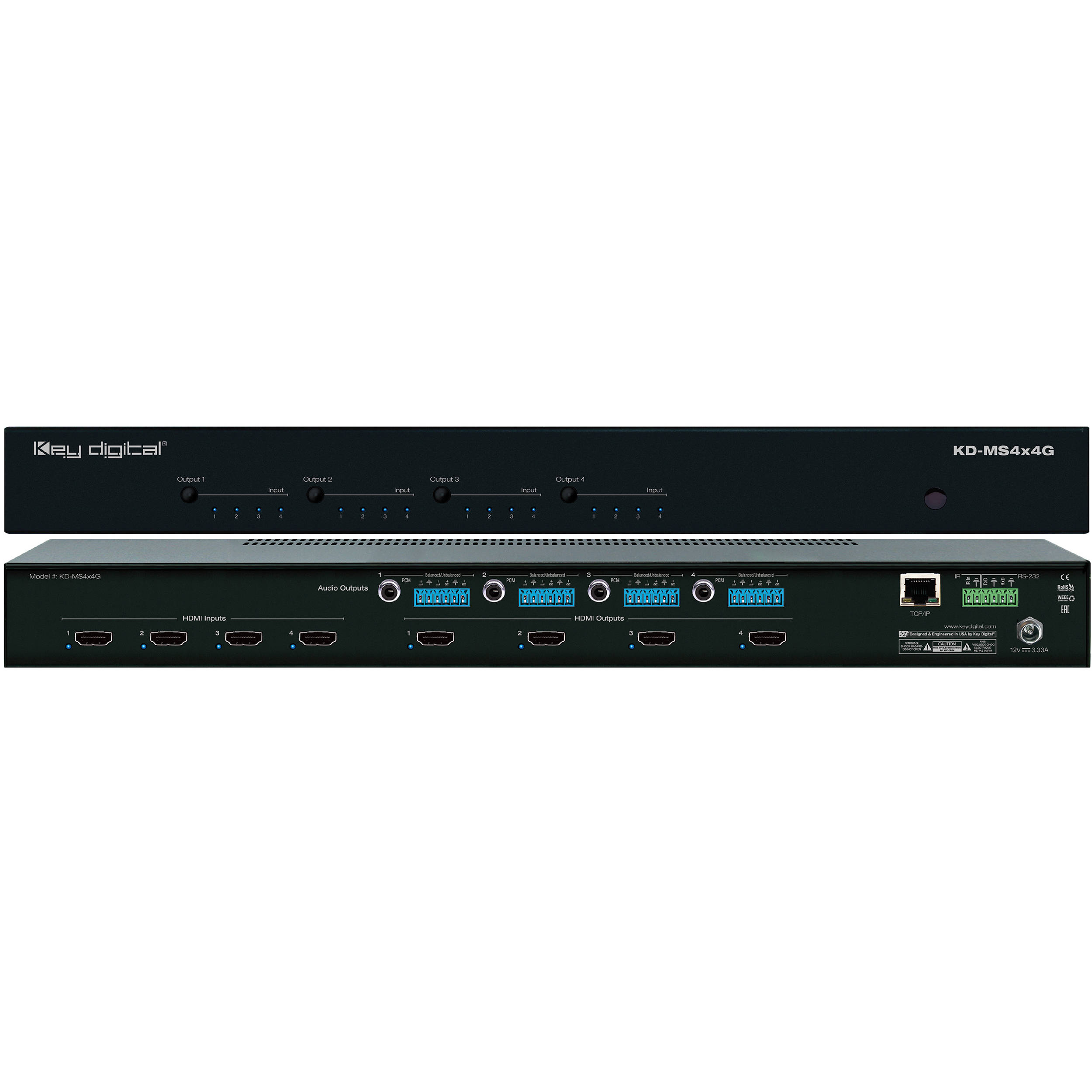 Key Digital KD-MS4X4G HDMI Matrix Switcher