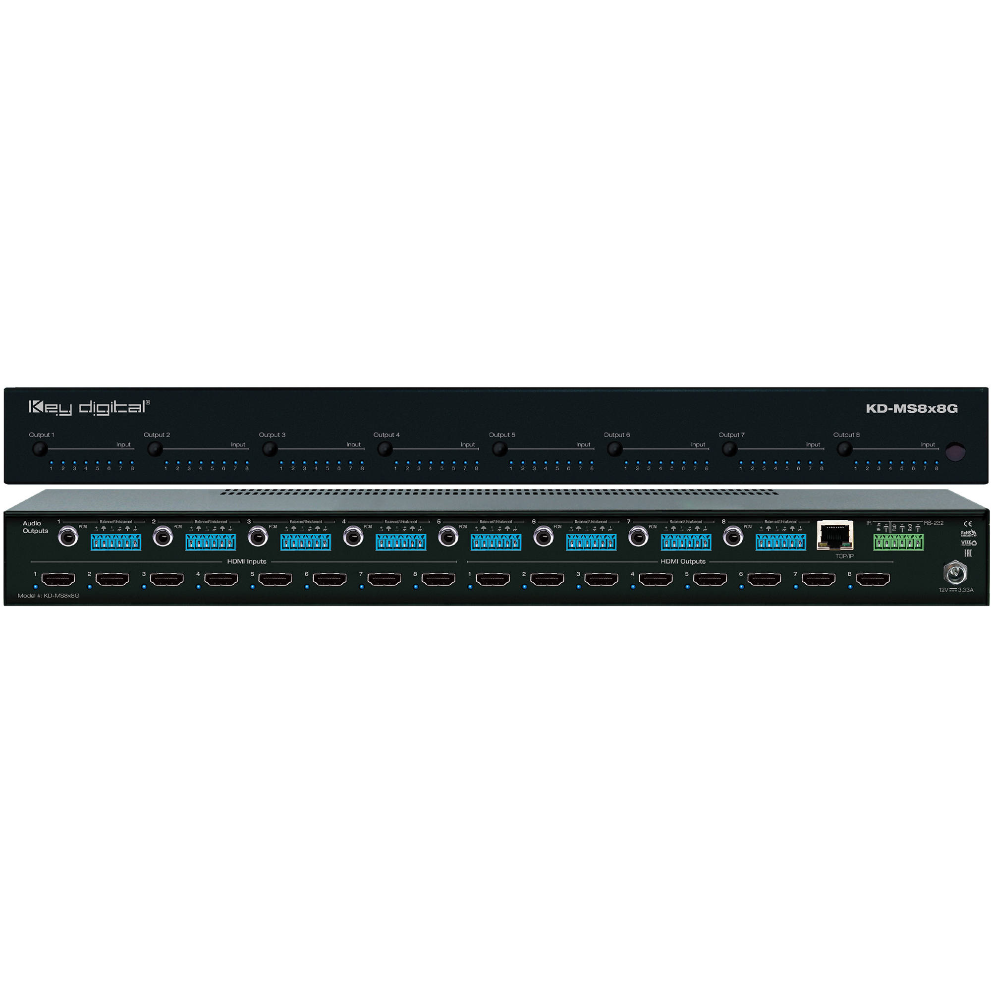 Key Digital KD-MS8X8G HDMI Matrix Switcher