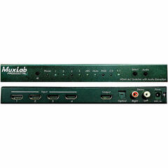 MuxLab 4x1 4K/60 HDMI Switcher with Audio Extraction